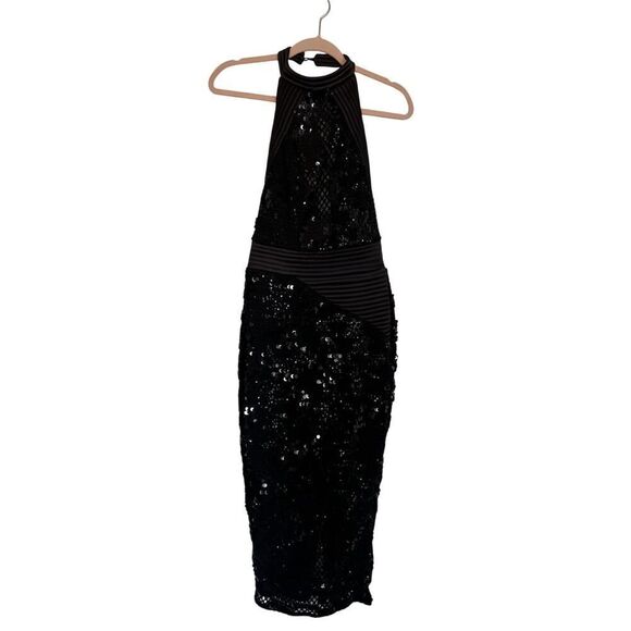 ZHIVAGO Ischia Open-Back Halter Sequin Midi Dress US4 - Picture 4 of 9